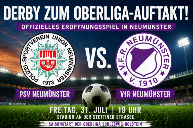Mehr über den Artikel erfahren Derby zum Oberliga-Auftakt: PSV Neumünster richtet offizielles Eröffnungsspiel aus